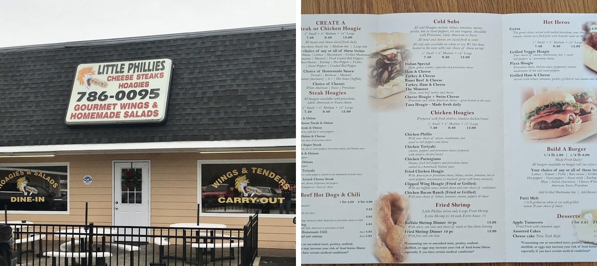Little Phillies Menu